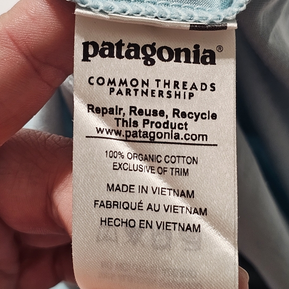 Patagonia Polo Trout Fitz Roy Light Blue Men's Shirt Size Large 52206 - Picture 6 of 9